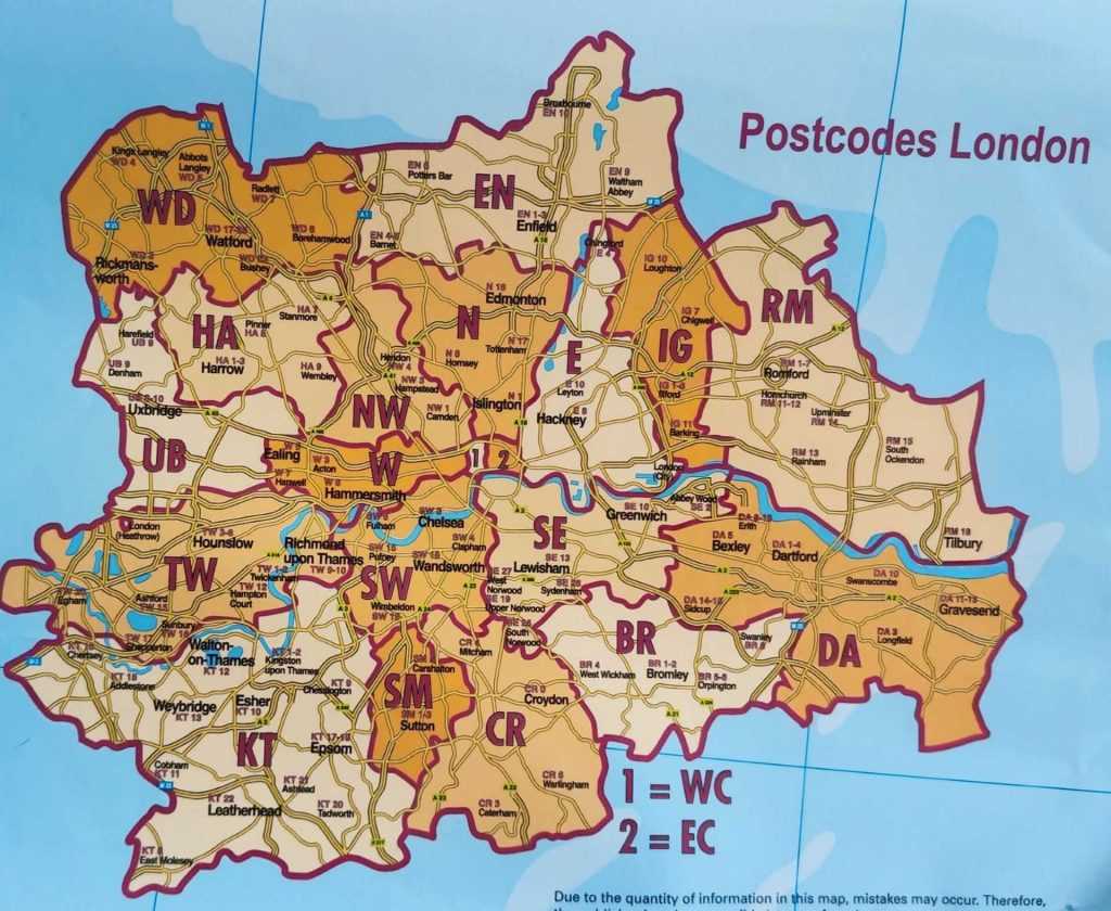 kody pocztowe londyn