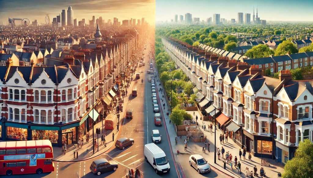 podział na londyn zewnętrzny i wewnętrzny