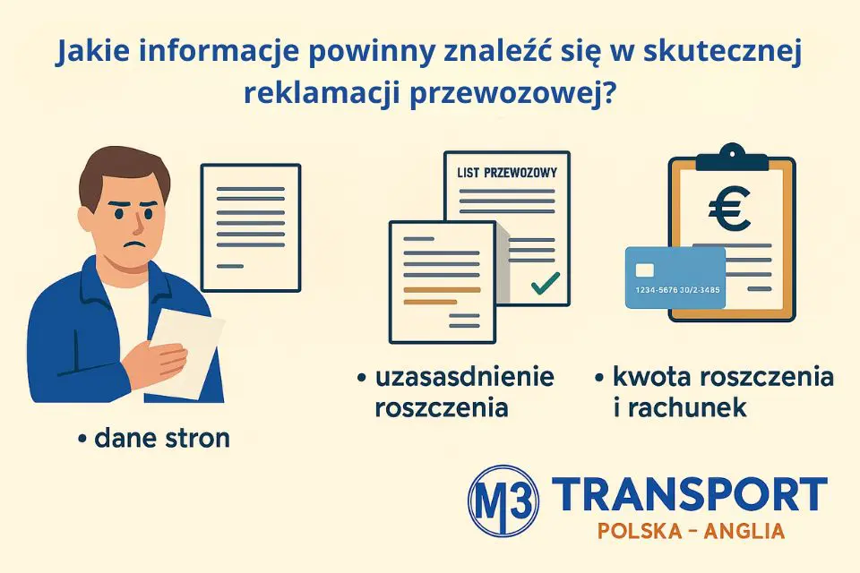 Jakie informacje powinny znaleźć się w skutecznej reklamacji przewozowej