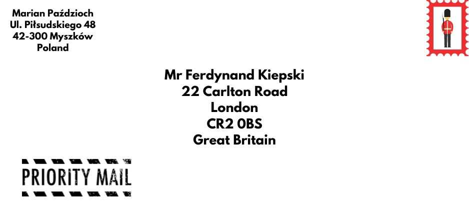poprawnie zaadresowany list do anglii